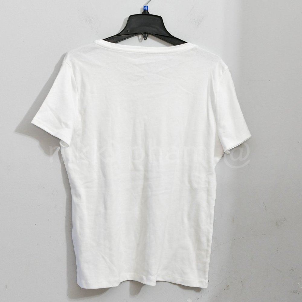 Tommy Hilfiger Ladies' Crew Neck Logo Short Sleeve Shirt in white - Picture 4 of 4